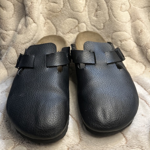 Birkenstock Boston Black Leather Clog Shoes Size 37 US Women's 6 Regular Birkes - Picture 3 of 9